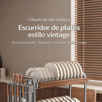 scurridor Multifuncional de Acero Inoxidable con Detalles en Madera – Diseño Moderno y Sofisticado + ¡REGALO Kit de Utensilios de Cocina!